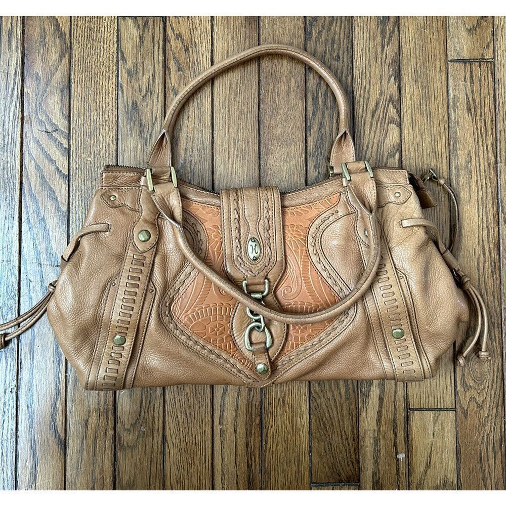 Cole Haan Brown Village Tooled Leather Sample Bag F06 -EUC